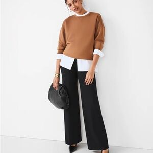 Spanx the perfect pant wide leg Large Tall charcoal